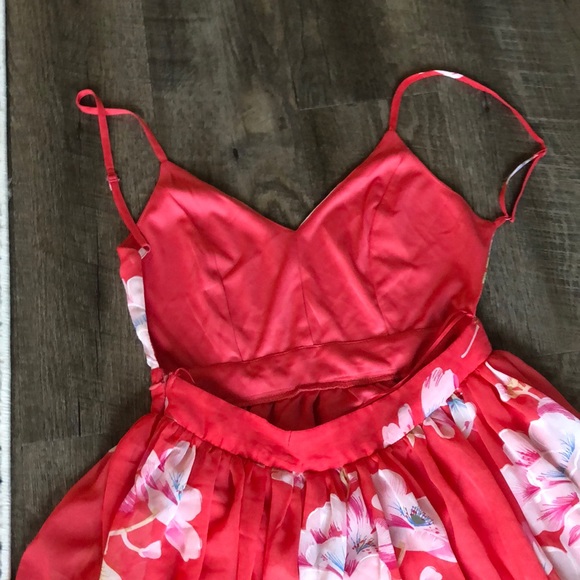 Pink floral maxi dress size M - Picture 3 of 7